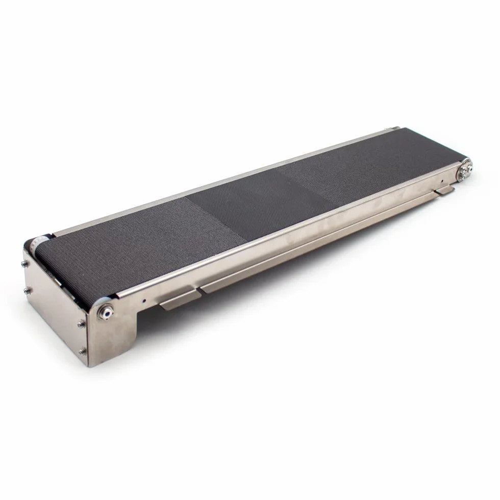 DC 24 V Edelstahl-Förderband, Mini-Frachtspur, automatischer Förderband, 460 mm x 85 mm, Traglast 3,5–5 kg 35U/min (Nur Maschine)