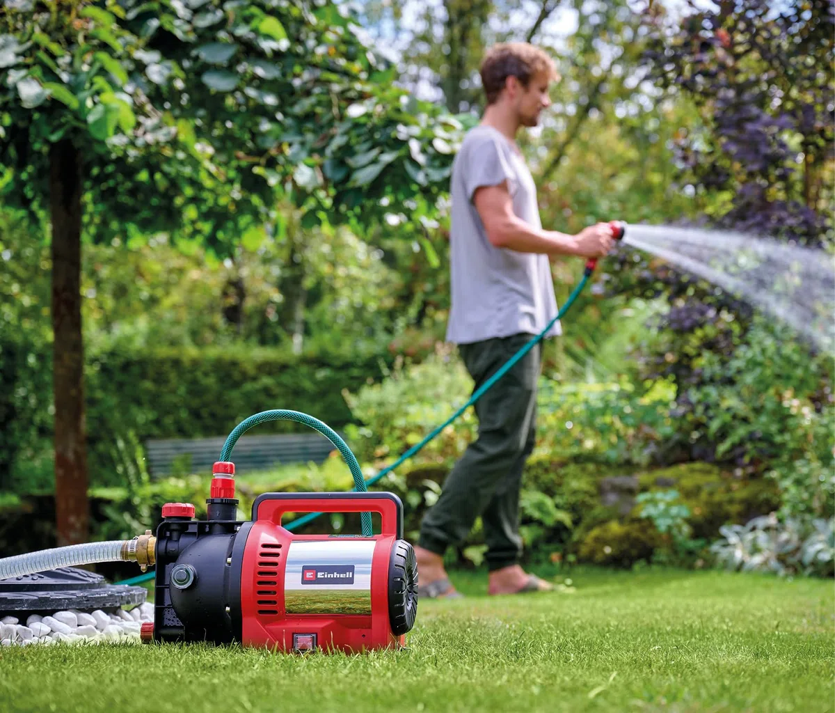 Einhell Gartenpumpe GC-GP 1170 ECO PLUS (max. 7000 L/h Fördermenge, max. 50 m Förderhöhe, ECO PLUS Technologie, Wasserablassschraube, inkl. Universaladapter 33,3 mm)
