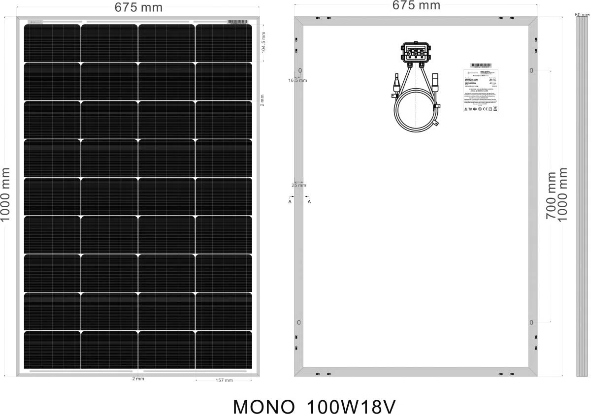 SOLARTRONICS Inselanlage Solar Set: 1x 100W monokristalline Solarmodul + 20A Laderegler + PV Kabel + Solar Batteriekabel