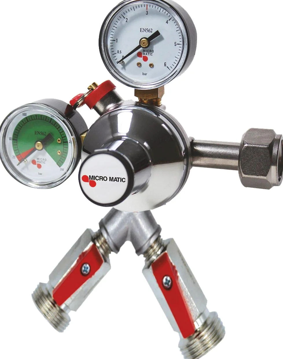Druckminderer 2ltg für Co² 3bar mit Füllstandsanzeige von Micromatic Premium Plus