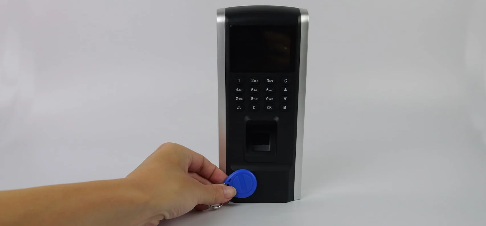 HDWR CTR12 Zeiterfassung, Stechuhr mit Fingerabdruck und RFID-Karte | Terminal für Kleinbetriebe, 125-kHz-Kartensystem, Passwort, Zeitplanung, Betrieb ohne Abo und Software