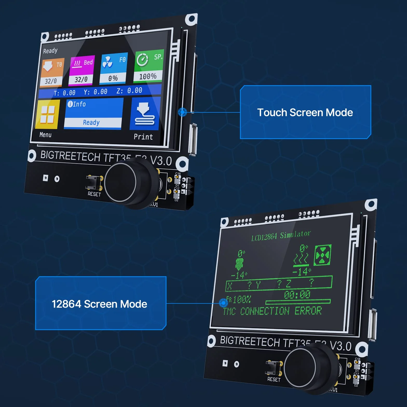 BIGTREETECH SKR Mini E3 V3.0 Steuerplatine + TFT35 E3 V3.0.1 Touchscreen Display 32-Bit Silent Board integriert mit TMC2209 UART Stepper Driver kompatibel mit Ender 3/5 Ender 3 Pro/V2 3D Druck ter