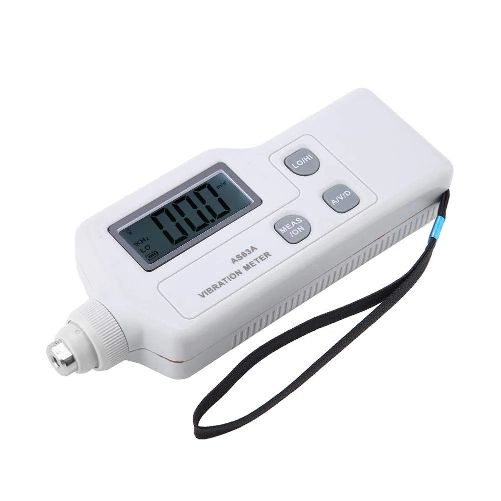 SMART SENSOR AS63A LCD-Display-Vibrationsmessgerät mit 3 Ausgangsdesigns für Frequenzauswahl und Genaue Messung, Visuelle Anzeige von Wert und Status, Anzeige bei Geringem