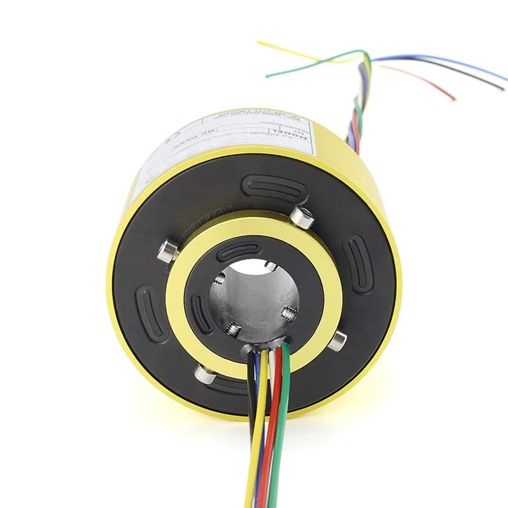 Taidacent Elektrischer Gleitring durch Bohrung, drehbar, leitfähig, Energie-Sammelring, Hohlschaft, Gleitring (6 Draht-Innenloch, 20 mm x Außendurchmesser: 42 mm)