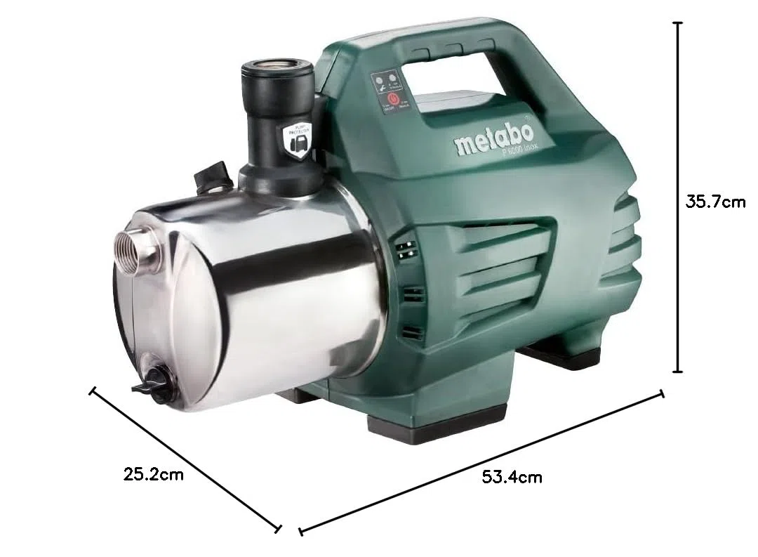 metabo P 6000 Inox Gartenpumpe, Wasserpumpe für 1-4 Beregner, 1300 W