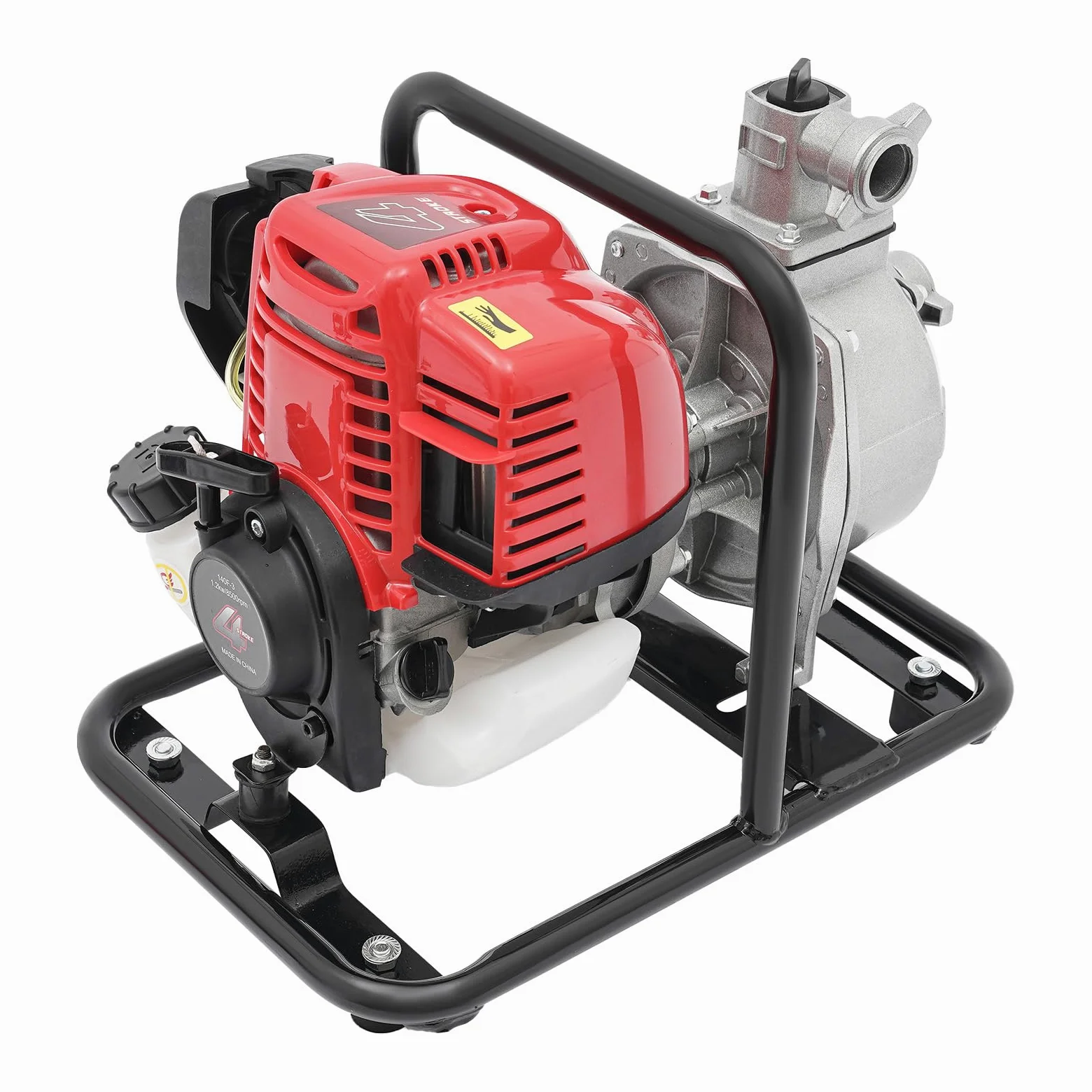 Benzin Wasserpumpe, 4-Takt 1.2KW 38CC Wasserförderpumpe Tragbare Wasserpumpe Einzylinder Benzinwasserpumpe Luftgekühlt Wasserförderpumpe Schmutzwasserpumpen für Tankfüllung, Bewässerung, Sprinkler