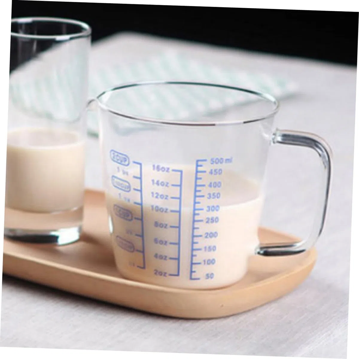 Messbecher aus Glas 3 Stück 250ml 500ml mit Henkel | Borosilikatglas, für Flüssigkeiten und Espresso, Leicht und Vielseitig