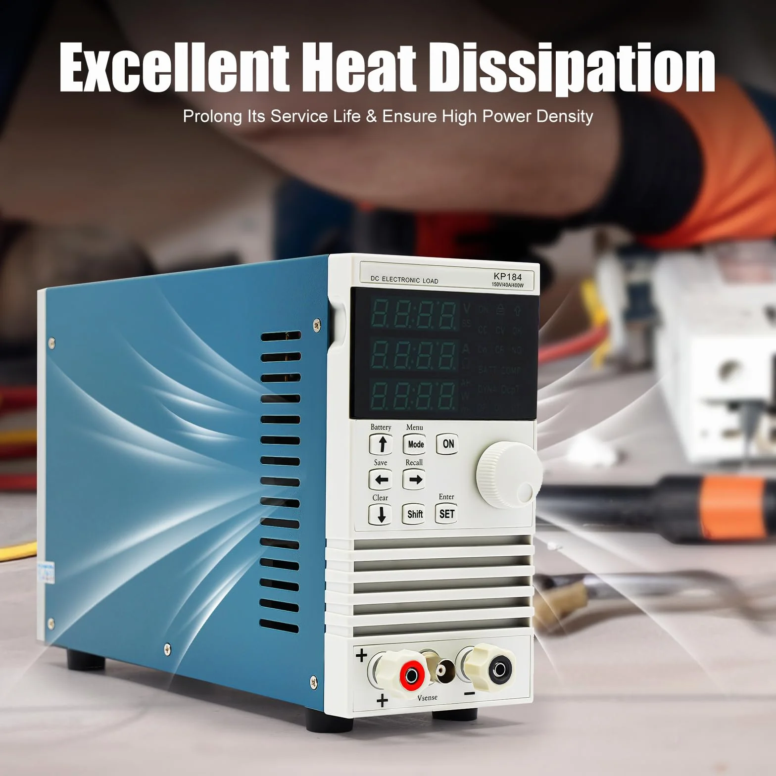 KP184 DC Elektronische Last 400W 40A 150V | Programmierbare Last mit CC CV CW CR Modi & Batterietest | RS232, Überspannungsschutz | Für LED-Treiber, Netzteile, Ladegeräte & Akkus im Labor