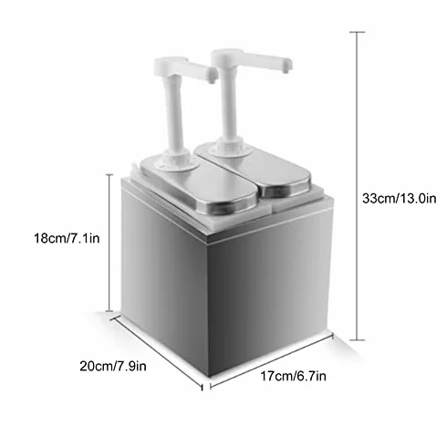 Saucenspender, Kunststoff und Edelstahl, Gewürz-Sirup-Küchen-Pumpstation für Zuhause, 1 L, Doppelter Salat, Marmelade, Gewürzpresse (1L Doppelpumpe)