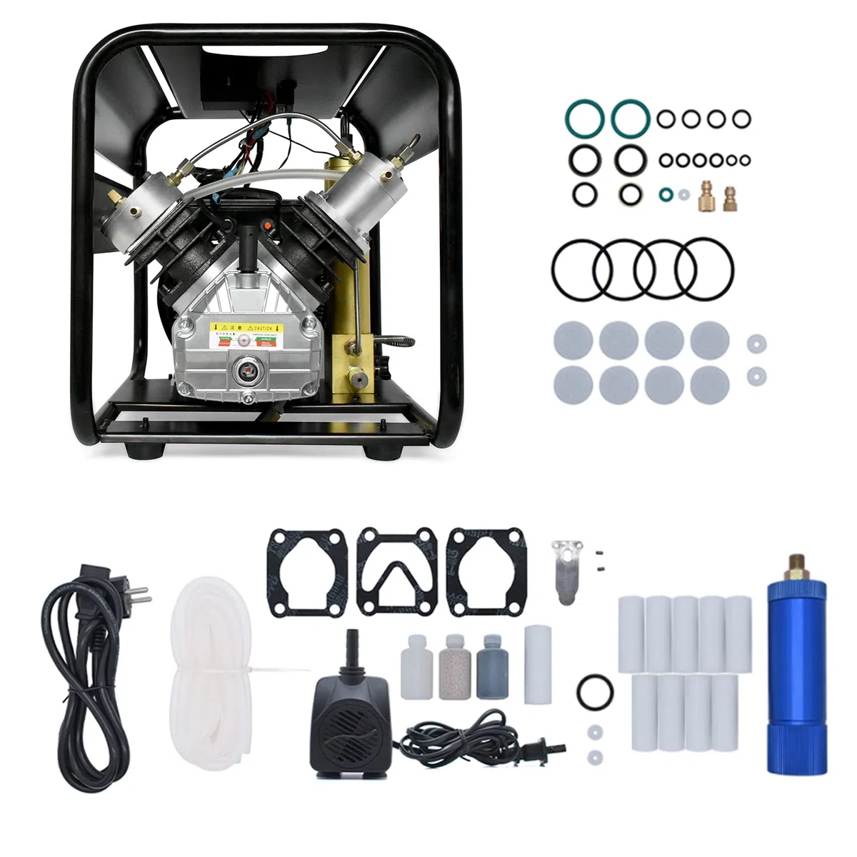 PCP-Luftkompressor, 4500 Psi/30 MPa, Kompressor für Tauchflaschen, eingebauter zweistufiger Filter, einstellbarer Druck zum Befüllen von Tauchflaschen für PCP-Luftgewehr-Paintballspiele