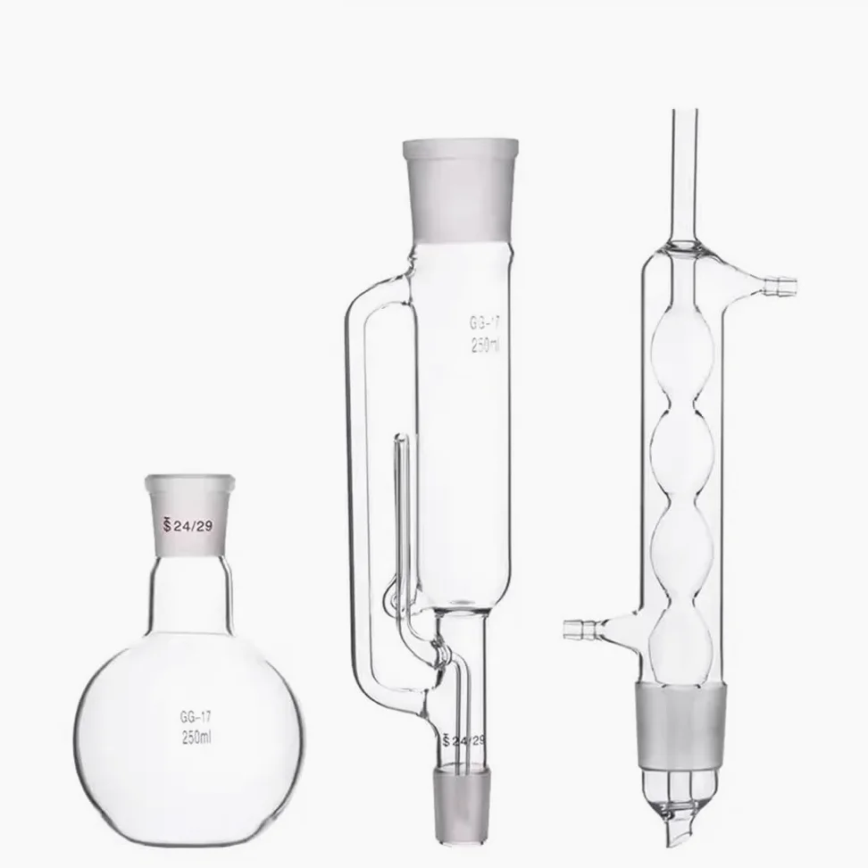 250 ml Soxhlet-Extraktionsgerät aus Glas mit gewölbtem Kühler und Extraktorkörper, Laborglas