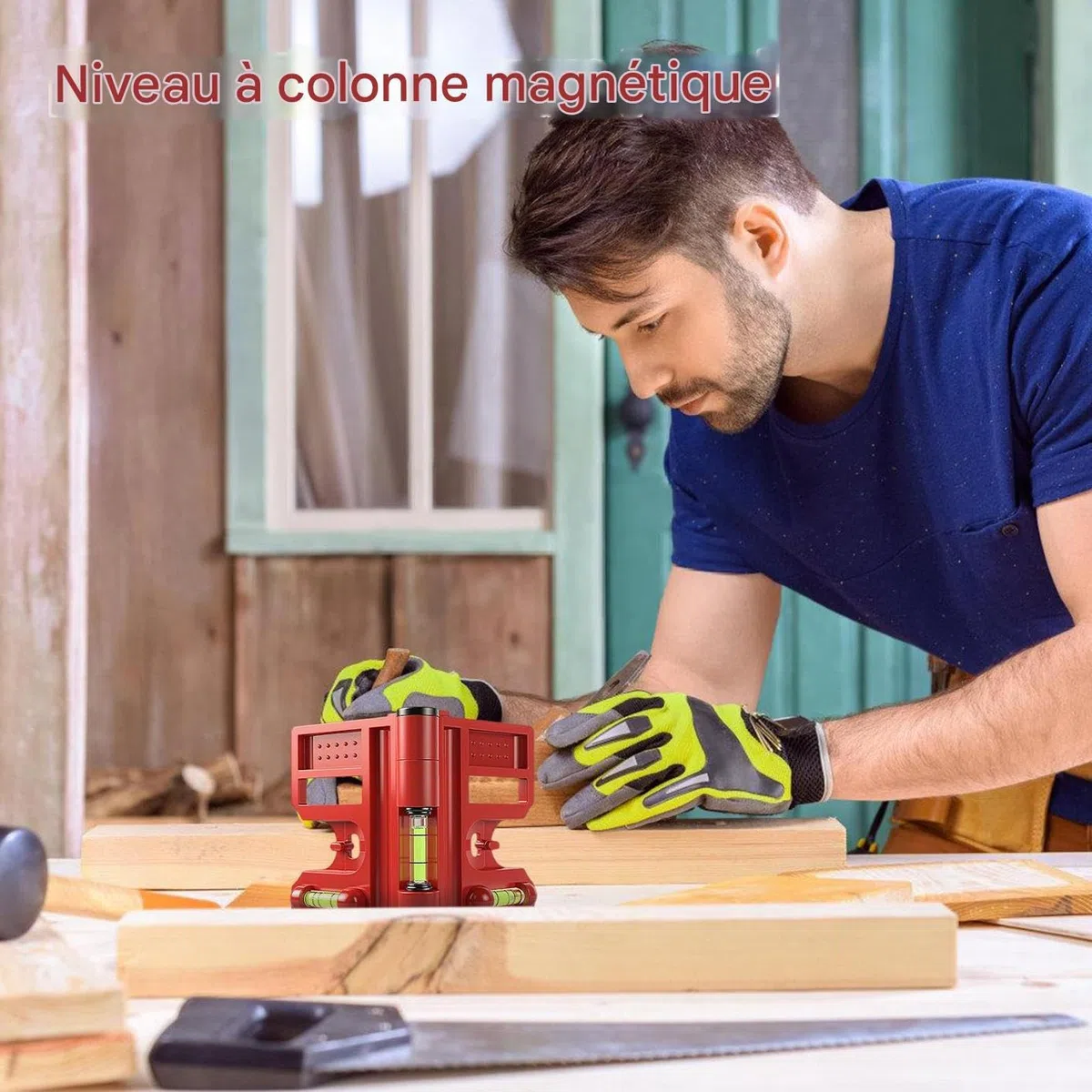 Nivellierhilfe für Pfosten | magnetisch, faltbar, verstellbar, Zubehör | Nivellierwerkzeug für Zäune | für Montage von Fenstern, Decken, Möbeln, Reparaturböden, Befestigung an Arbeitsplatten im