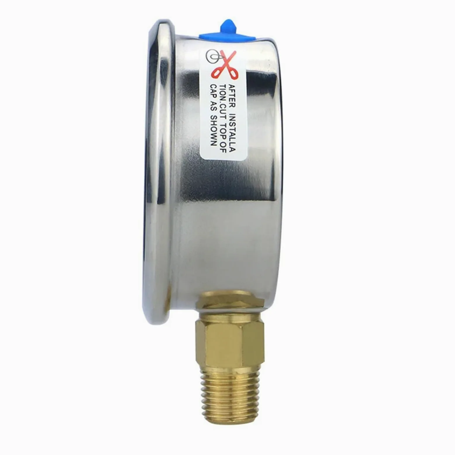 Glycerin-Fülldruckmessgeräte, 60 mm, 10 bar, Edelstahlgehäuse, Messingverbindung, Manometer für Wasser, Öl, Gas, mittleres digitales Druckmessgerät (BSPT(ZG) 1-4 mit Öl, 0–600 bar)
