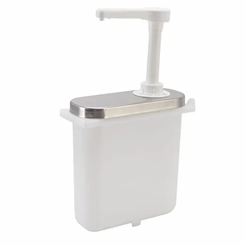 Saucenspender, Kunststoff und Edelstahl, Gewürz-Sirup-Küchen-Pumpstation für Zuhause, 1 L, Doppelter Salat, Marmelade, Gewürzpresse (1L Doppelpumpe)