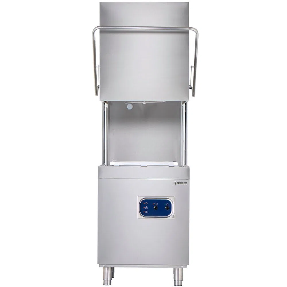 GastroHero Haubenspülmaschine ECO HSME54SL 400 V mit Reiniger- & Klarspüldosierer Ablaufpumpe 50x50 cm Gastro Spülmaschine