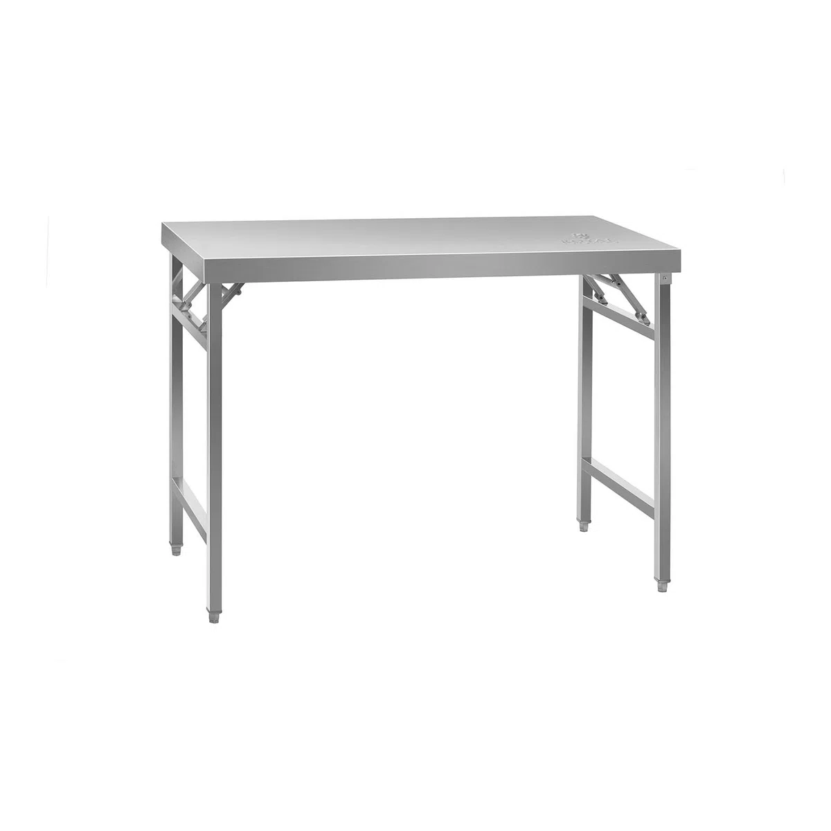Royal Catering RCAT-120K Klappbarer Arbeitstisch Edelstahltisch (Tragkraft 210 kg, Arbeitsfläche 120 x 60 cm, Höhe 90,50 cm, Höhenverstellbar 10 mm) Edelstahl