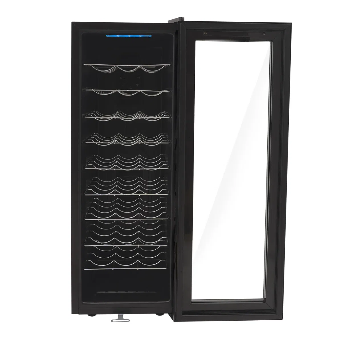 Weinkühlschrank 30 Flaschen 90 Liter Freistehender Weinkühlschrank, Gehärtetes Glas Tür mit LED-Licht 12-18 ° Wein Kühlschrank(140W)