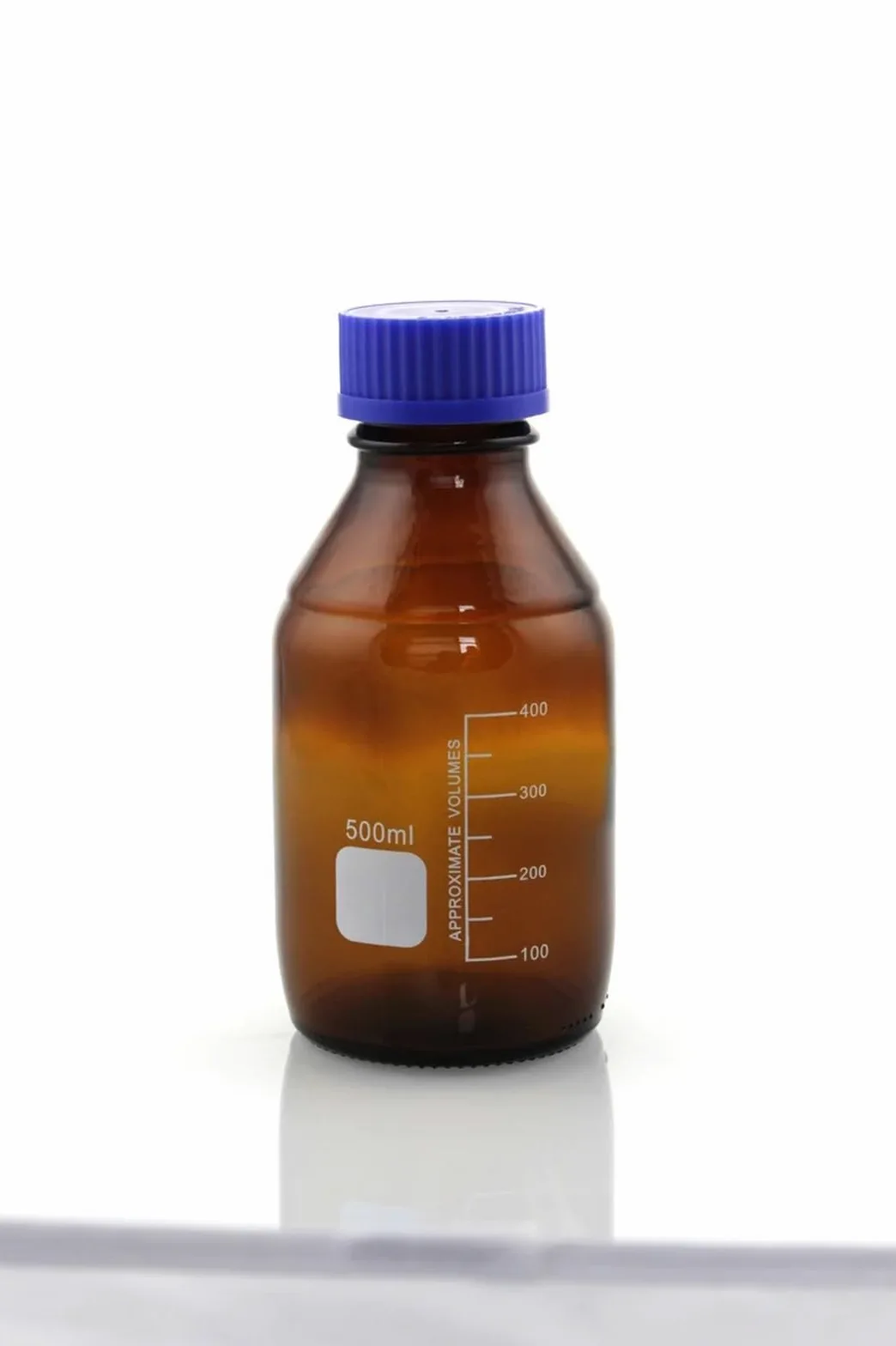 Labor Reagenzglasflasche für Reagenzien und Proben aus Glas mit Schraubverschluss für Labor, 50-1000 ml, 9er Pack (1000 ml Brown 1 Stück)