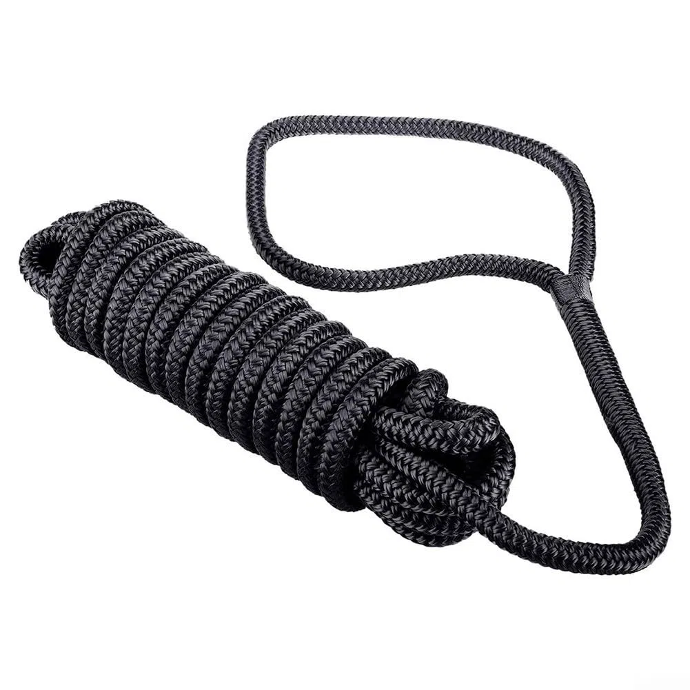 Starke Bootsanleinen Festmacher Seil für doppelt geflochtenes Nylon für Kotflügel und Ankerleine Takelage mit professionellen geschlagenen Augen und hitzeversiegelten Enden (1,6 cm)