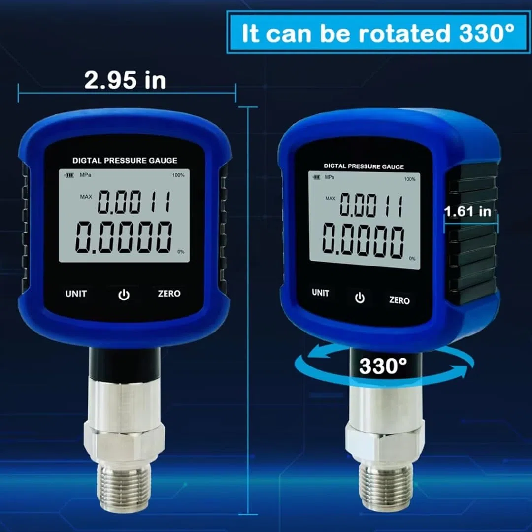 Digitales Manometer, DR-S280 330° drehbares Manometer G1/2 Zifferblatt 5 Ziffern(0-60KPa)