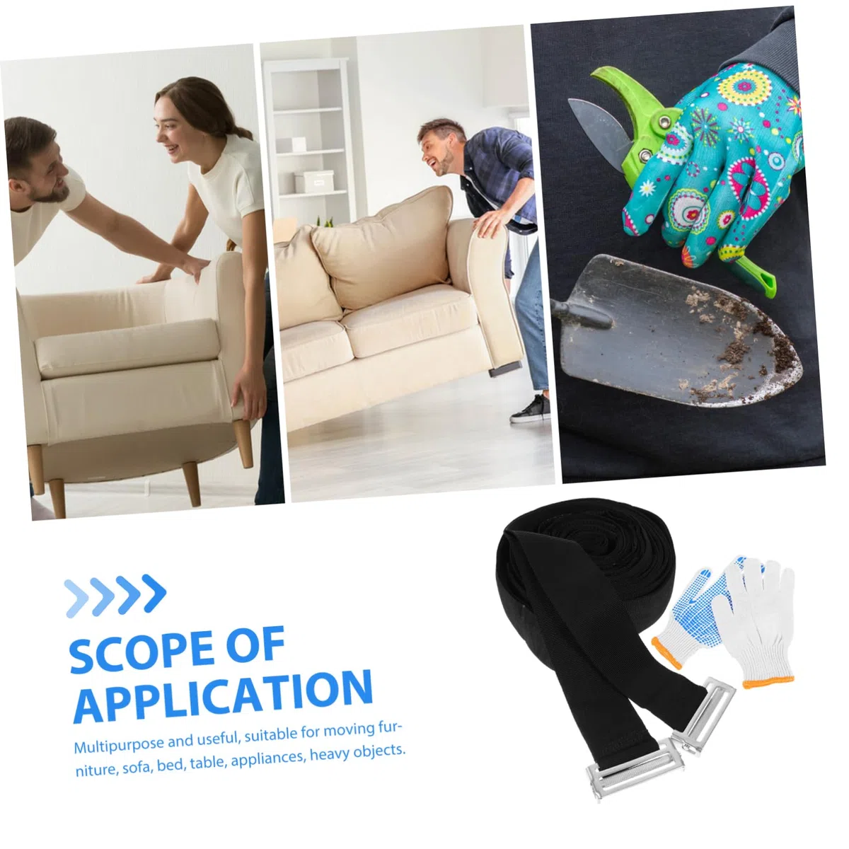 Hebegurte zum Möbeltransport Umziehgurte für 1 Person rutschfest 2 Stück für Schwere Möbel und Haushaltsgeräte