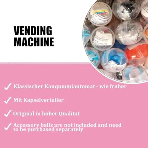 Kaugummiautomat, automatischer Kapselautomat für Einzelhandelsgeschäfte, 3,2 cm Kugel-Massenautomat mit Schlüssel, klassischer Blasenkapsel-Spielzeugspender
