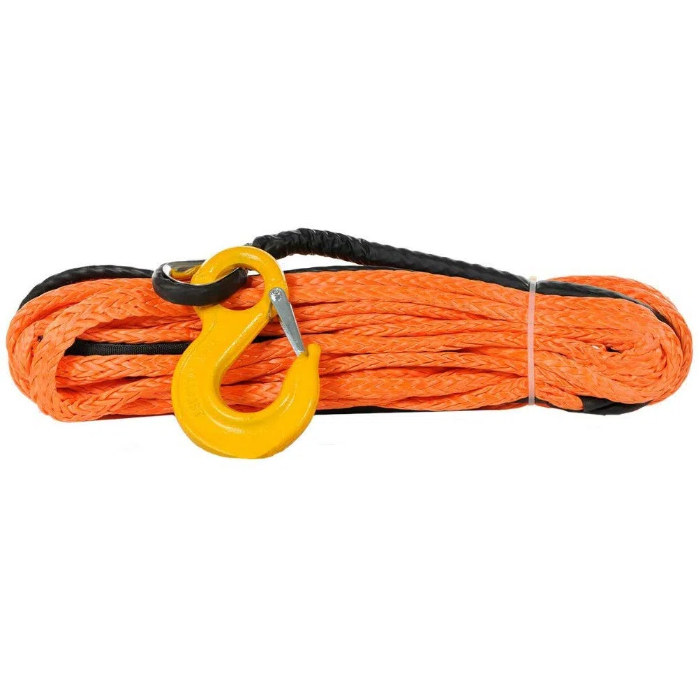 Synthetisches Windenseil 14mm x 40 meter Graues synthetisches Windenseil mit Haken for 4x4 / ATV/UTV/SUV/Offroad Recovery Schutz vor Ausfransen, Abrutschen und Überhitzung(Grey)