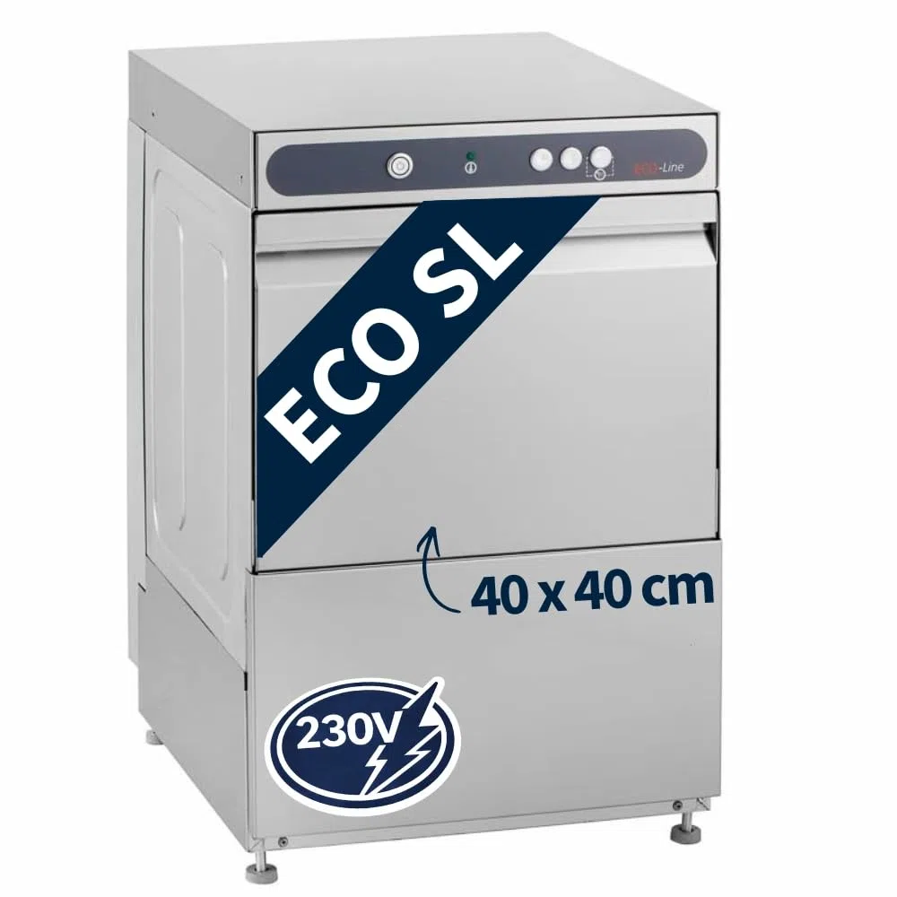 GastroHero ECOLINE-GSM40SL Gläserspülmaschine I Spülmaschine mit Laugenpumpe, Reiniger- und Klarspüldosierer I Korbmaß 40 cm I Geschirrspüler Gastronomie
