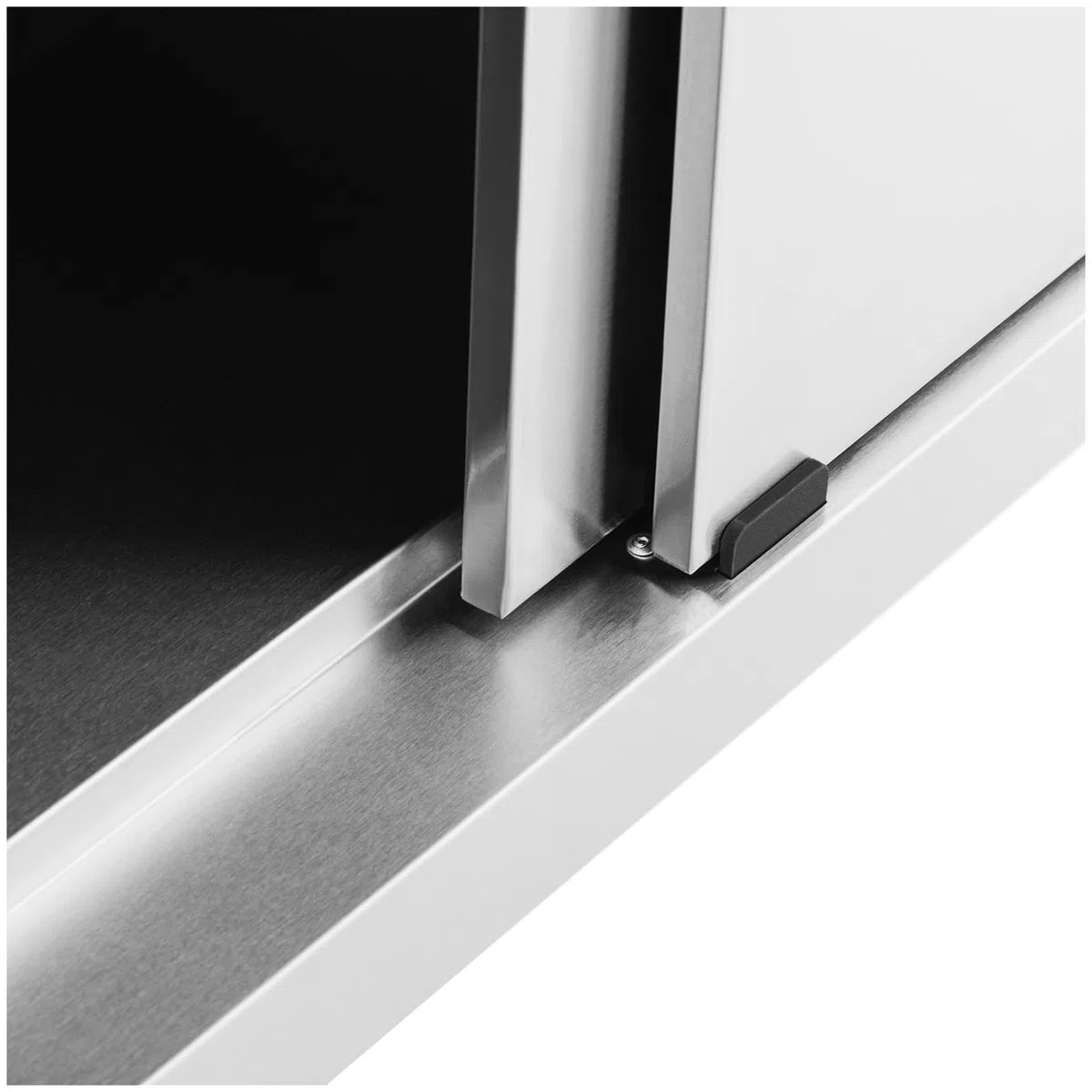 Royal Catering Arbeitstisch Edelstahltisch mit Unterschrank 180 x 60 cm mit Aufkantung bis 500 kg höhenverstellbare Füße Edelstahl-Tisch Arbeitsschrank Edelstahl Gastro-Edelstahlschrank