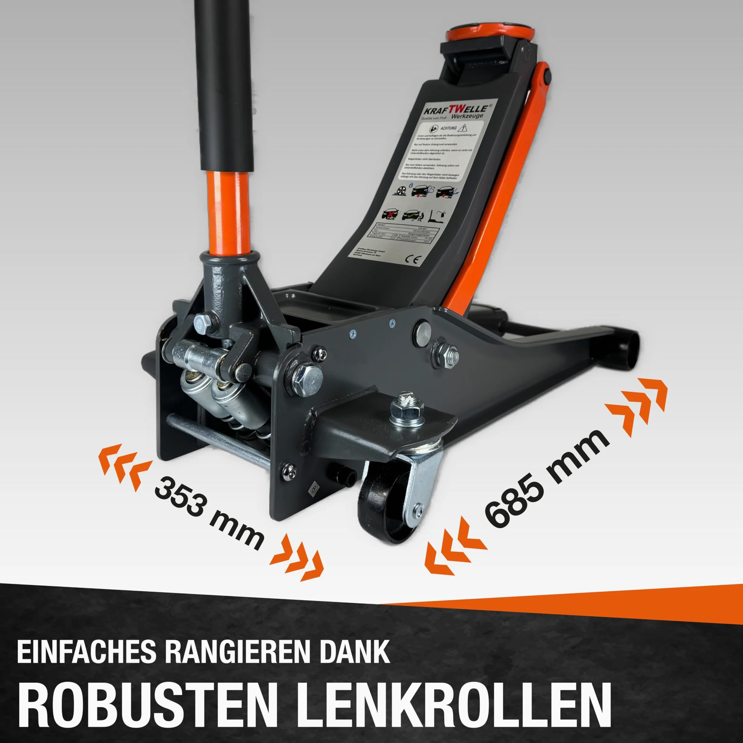 Kraftwelle 4T Rangierwagenheber extra Flach 75mm-500mm Wagenheber Jack 3000 kg KFZ Auto PKW Hydraulik Doppelkolben