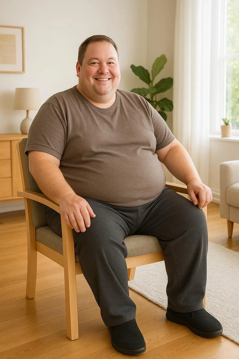 Schwerlaststuhl Alexander XXL – Stuhl mit Armlehnen für Schwergewichtige bis 250 kg – 49cm Sitzhöhe