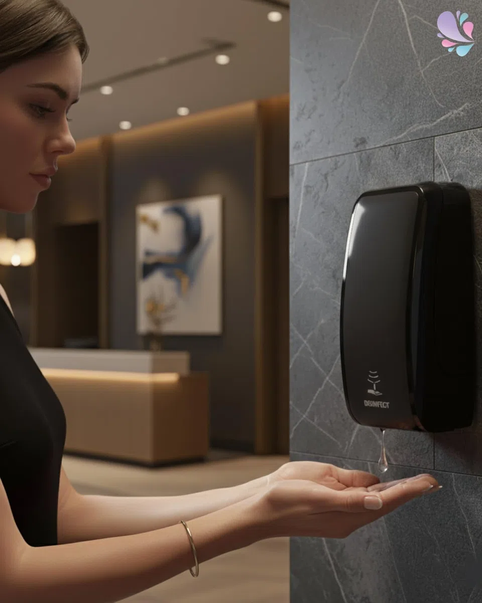 Set Cosmos Sensor Desinfektionsspender + 3x1 L Weiß | Berührungsloser Cosmos Desinfektionsspender mit Sensor, 3x1 L Händedesinfektion und bis zu 3.000 Anwendungen