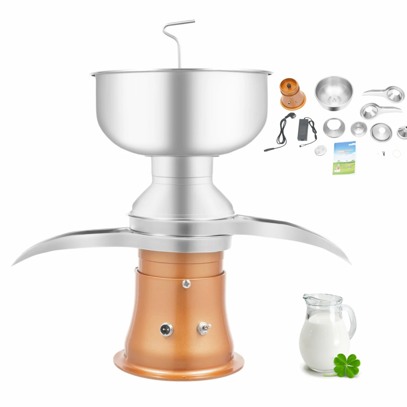 5L Elektrische Milchzentrifuge Separator, 50 L/H Milch Sahne Zentrifuge Milchseparator Rahmzentrifuge mit Milchtank, 9800-11000 r/min Zentrifuges Trennmaschine für Kuhmilch Ziegenmilch