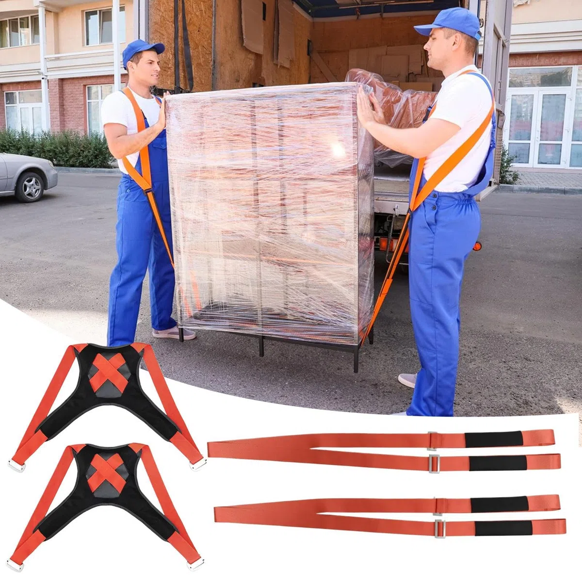Gurte zum Bewegen von Geräten – Gurte für 2 Personen, Hebegurt, ergonomische und tragbare Gewichtsverteilung | für den Transport von Matratzen, Lagermöbeln