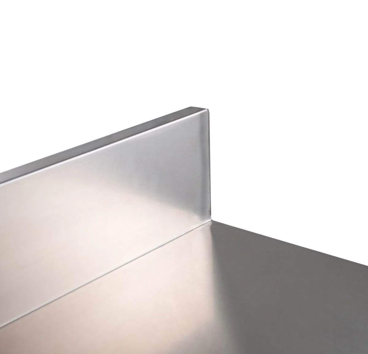 GastroHero Edelstahl Arbeitstisch Basic 100x60 cm mit Grundboden und Aufkantung, Chrom-Nickel-Stahl AISI 201, verstärkte Arbeitsplatte, höhenverstellbare Füße, Arbeitshöhe 850 mm