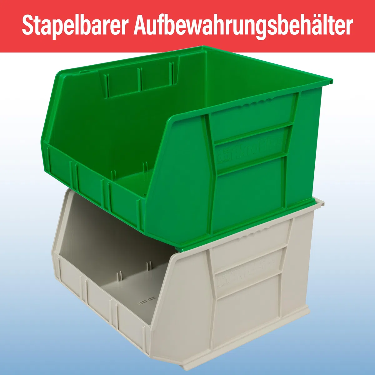 Akro-Mils Stapelbare Kunststoff-Eimer, 45,7 x 40,5 x 28 cm, 3 Stück, 30270