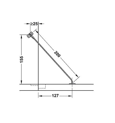 Häfele 366.73.702 - Öffnungsbegrenzer 200 mm | Klappenhalter | Für Klappen und Oberschränke | Kunststoff | Weiß | Zum Schrauben