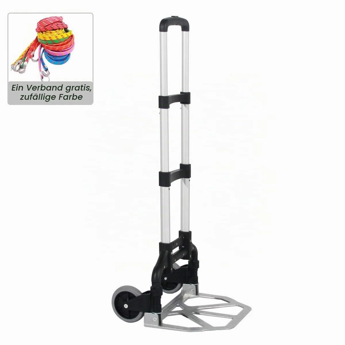 sogesfurniture Aluminium Sackkarre Transportkarre klappbare Handkarre, mit kostenlosem Gummiband für Fixieren der Gegenstände, bis 60kg Tragkraft, BHEU-KT-2124