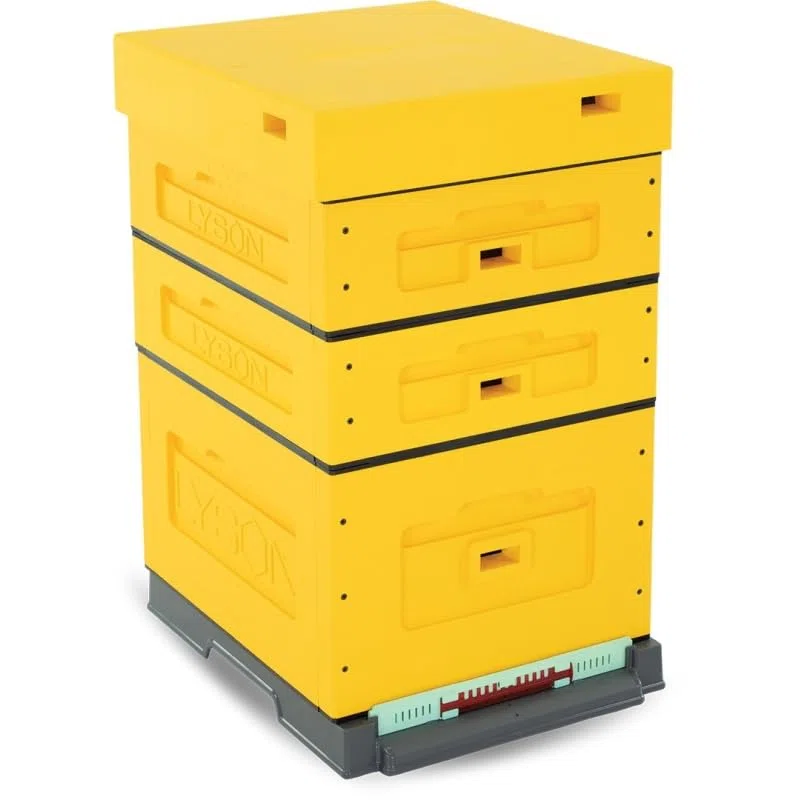 LYSON Bienenbeute Styropor Dadantbeute Dadant Beute OPTIMA Bienenstock-Set (GELB) für die Selbstmontage (Passende Rahmen:47×43,5x30cm;47×43,5x14,5cm)