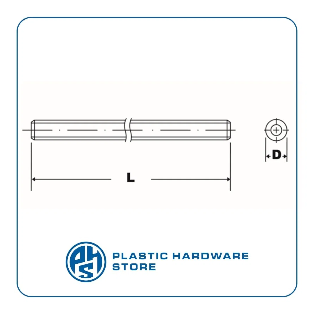 Gewindestange aus Kunststoff (Nylon 6.6) Länge 1 Meter für Befestigungen und Verbindungen im Bauwesen und Zimmerei - M14 - 1 Stück - Plastic Hardware Store