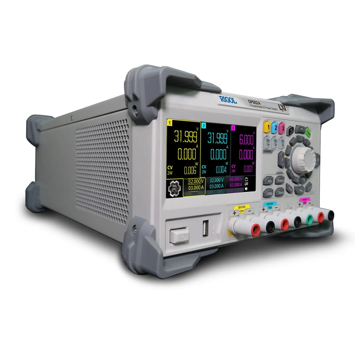 RIGOL Labornetzteil DP932A,Netzteil Regelbar,3 Ausgänge,32V/3A,32V/3A,6V/3A,Auflösung 1mV/1mA,automatische Reihen-und Parallelschaltung,Labor DC-Stromversorgungen