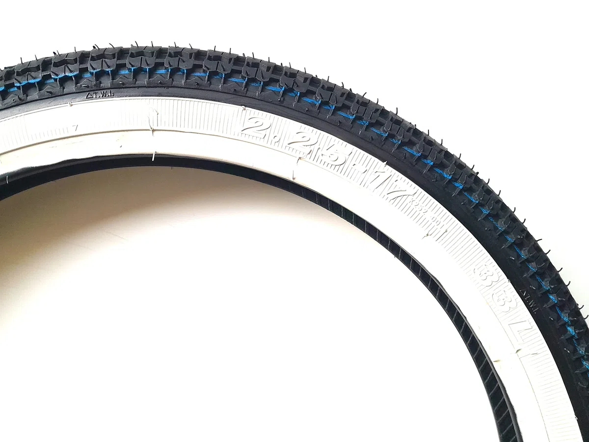 Streetparts24 Weißwandreifen Reifen Schlauch Felgenband Set 2 1/4 x 17 (2.25-17) passend für Hercules Prima M, Puch Maxi S N, Kreidler Flory MF MP, Zündapp ZR ZA ZL ZS ZD Mofa Moped Mokick