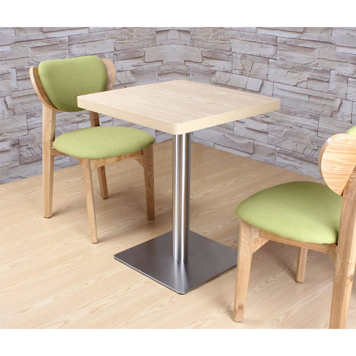 Kaibrite Tischgestell, 72CM Tischsäule Edelstahl Quadratisch Bodenplatte Metall Untergestell Tischfuß Leg für Cafe, Bistro, Imbiss