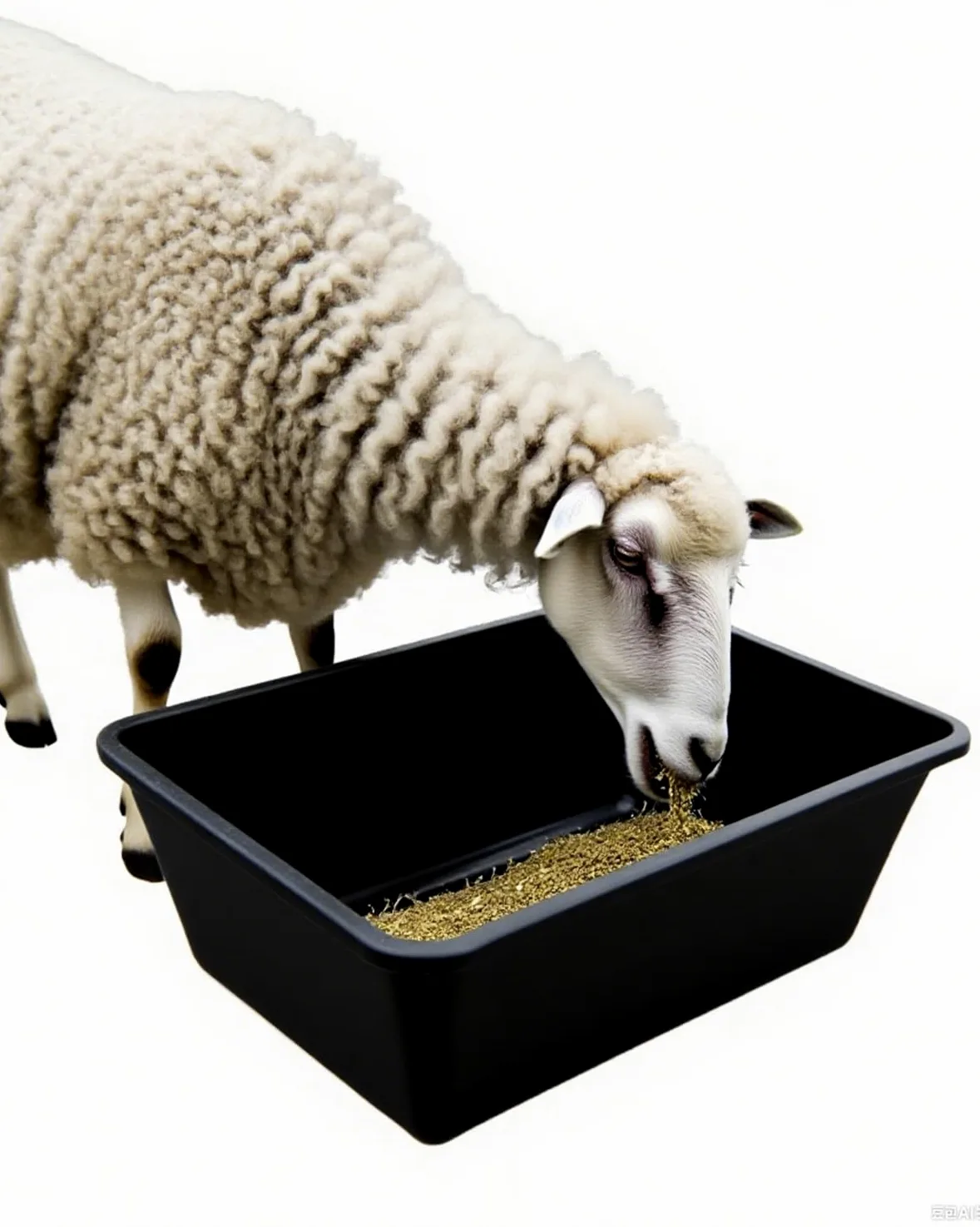 Generisch Futtertrog, Großvolumiger Futtertrog und Tränke für Schafe - 2er-Pack Trog für Kälber, Schweine, Nutztiere - Leicht zu reinigender Futternapf für Pferde und Alpakas (Schwarz, 2 Stück)
