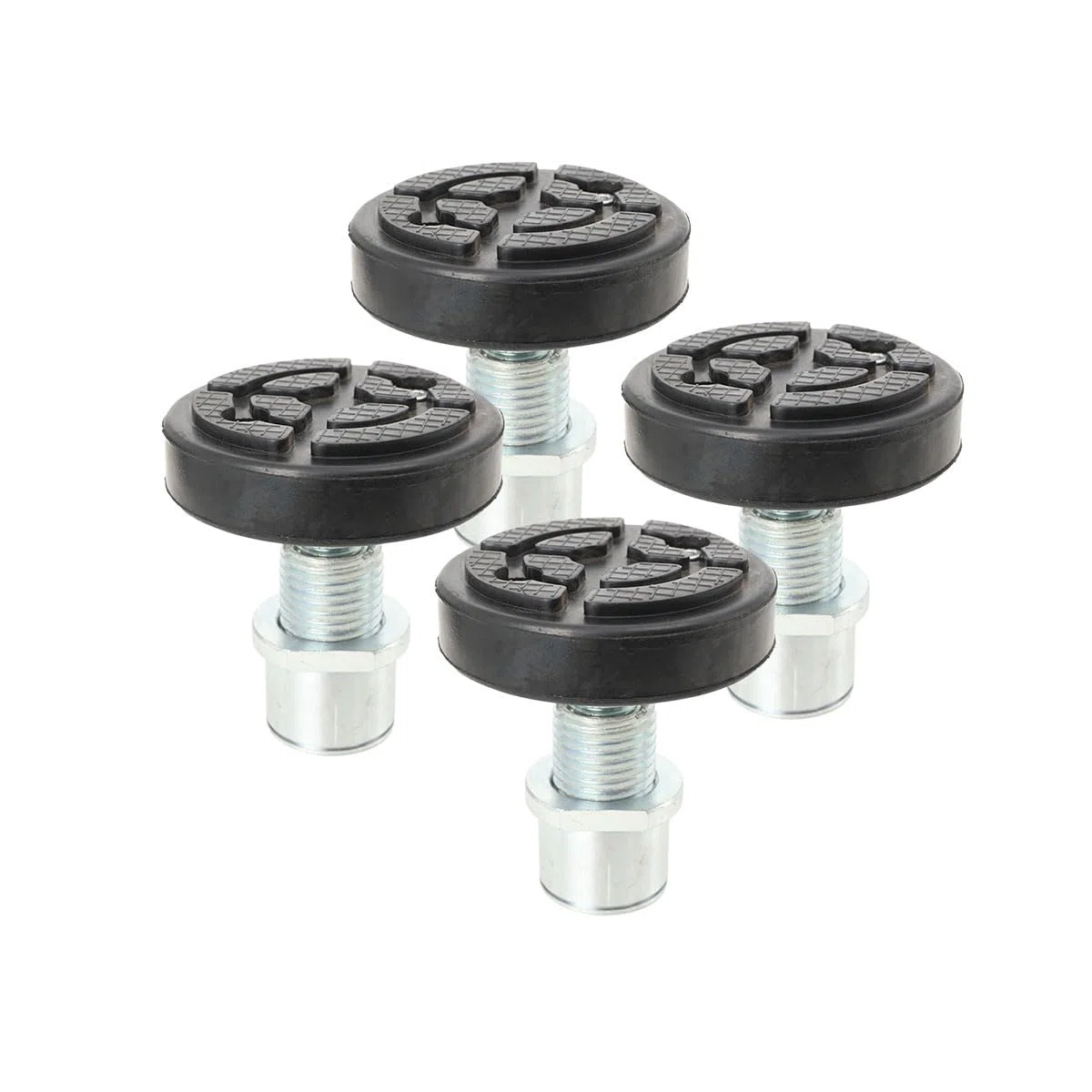 4 Stück Universelle wagenheber Gummiauflage rutschfest Gummipad Gummiteller Drehteller Tragarmteller für Hebebühne Ausdrehbar Aufnahme Ø50mm