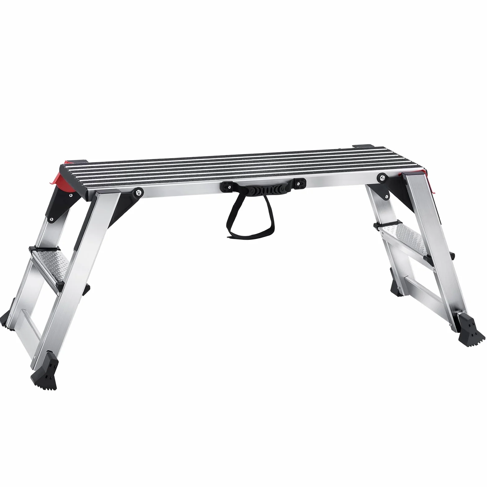 VEVOR Alu Arbeitsplattform Klappwerkbank 100x30x48,7cm Arbeitsbühne 200kg Tragfähigkeit Trittbank mit Sicherheitsschlössern Trittleiter für Zuhause Büro Werkstatt & Garage Silber
