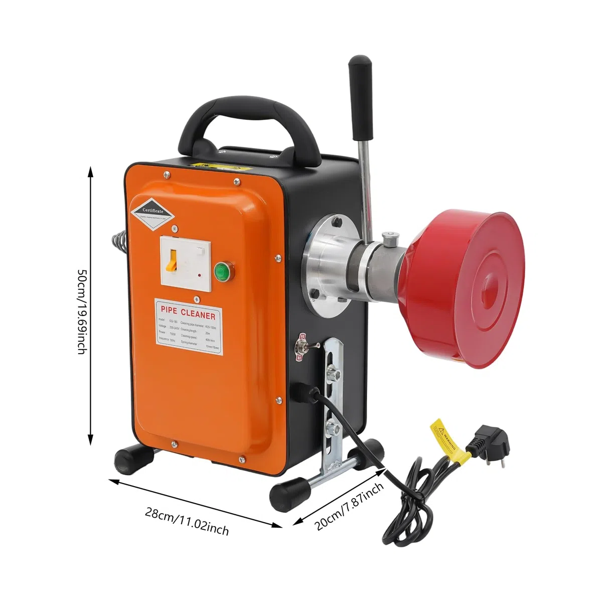 Rohrreinigungsmaschine, 750 W 400 U/min Elektrische Rohrreinigungsmaschine Abflussreinigungsmaschine Kanalreinigungsmaschine mit Reiner Kupfermotor für Privathaushalten Immobilien Restaurants