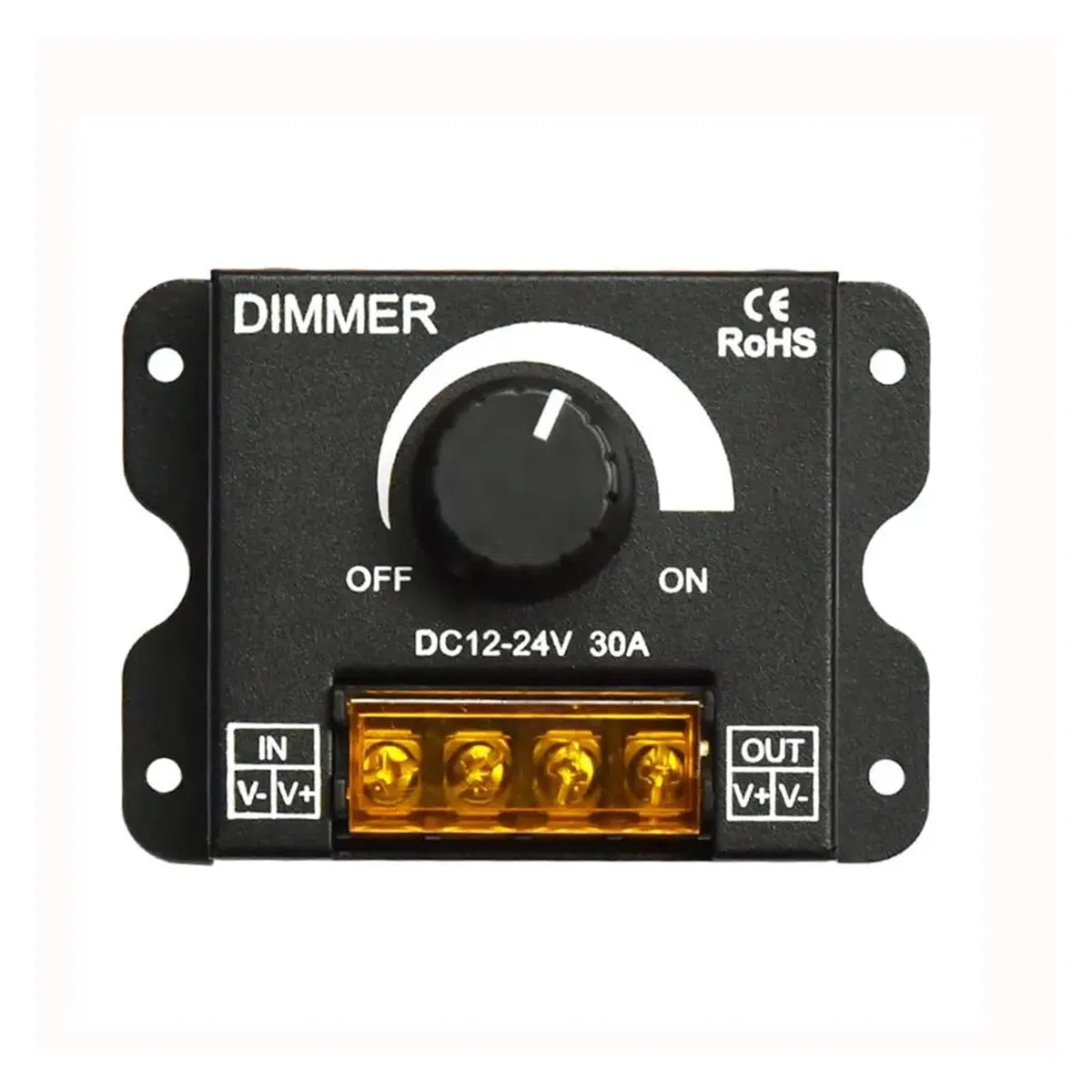 DC12V-24V LED-Dimmer 30A 360W Einstellbare Helligkeit Dimmen LED-Streifenlicht-Treiber Monochrom-Controller stufenloser Dimmer(Style 2)