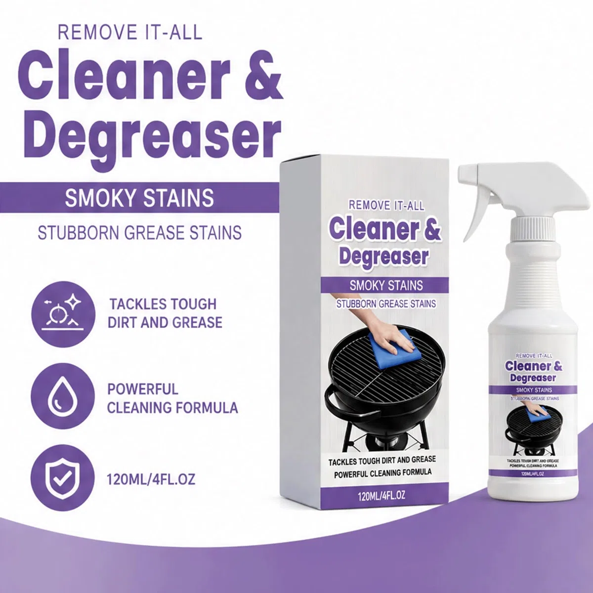 Eavy Duty Kitchen Degreaser Spray, BBQ Grill Cleaners Spray, Griddle Cleaner, Oven Degreasers, Stove Degreaser, Fast Acting Degreasers Sprays, No Scrub Cleaner (5 stücke)