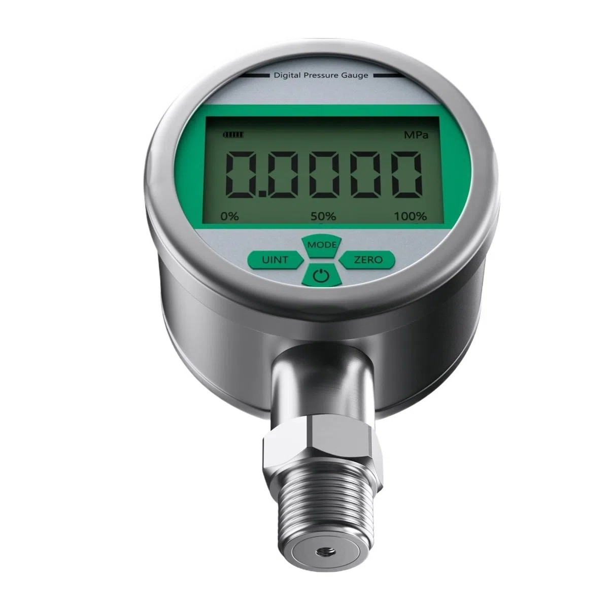 Digitales Manometer aus Edelstahl, NPT1-2-Hydraulikmanometer mit LCD-Anzeige -0,1~60 MPa(0-4bar)